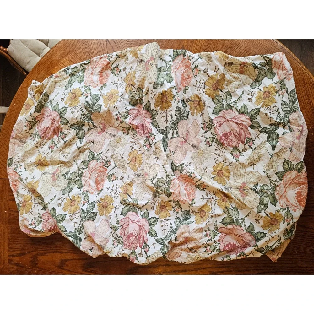 100% cotton‎ The Mini Scout Vintage Floral Cotton Crib Sheet Pink Yellow Green